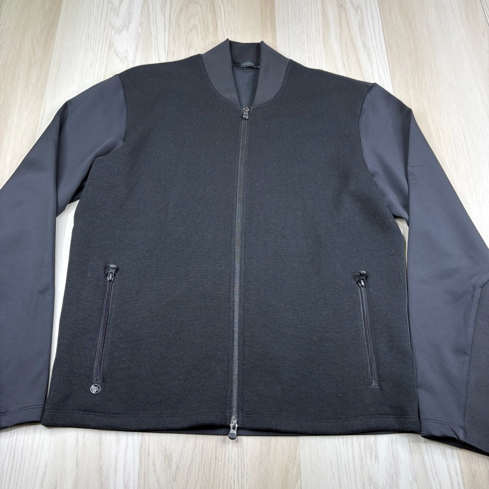 Greyson Mens Black Classic Lightweight Travel Tecno Knit Bomber Jacket Size L
